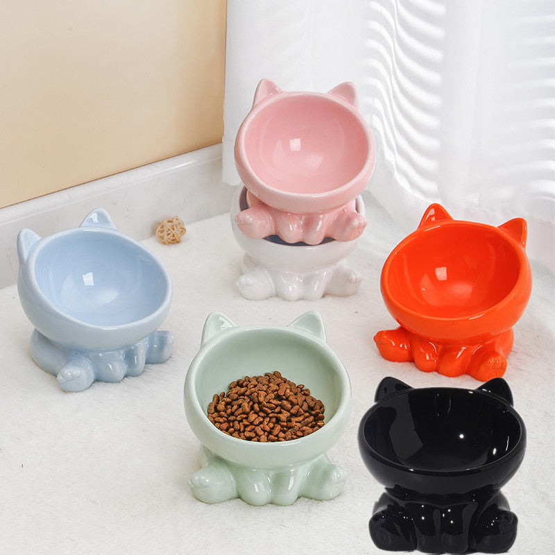 Elevated Ceramic Cat Bowl