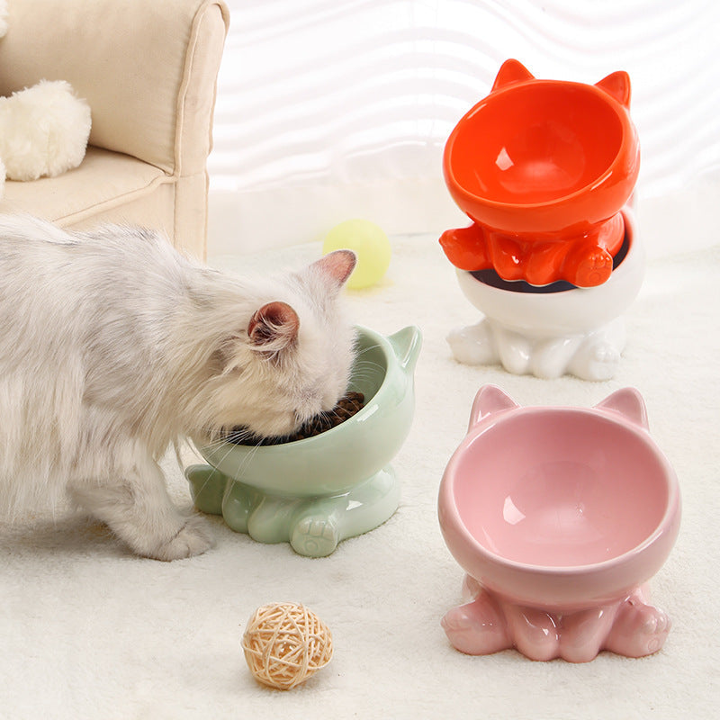 Elevated Ceramic Cat Bowl