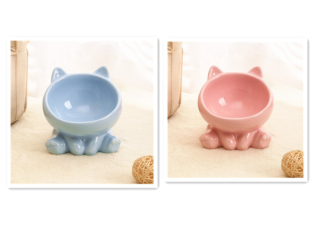 Elevated Ceramic Cat Bowl
